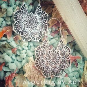 🌫️ Silver Filigree Hoops — Stainless Steel _ Boho Revival